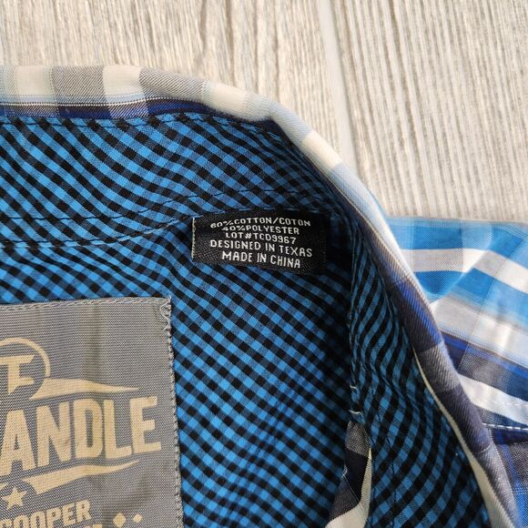 Panhandle Slim Shirt Adult XL Western Button Up Tuf Cooper Performance Mens - Picture 11 of 12